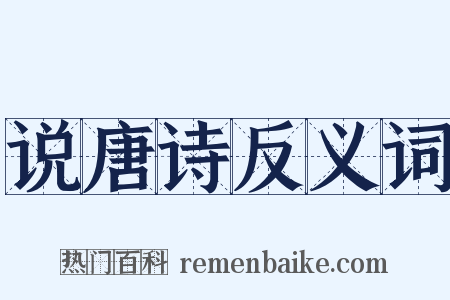 说唐诗反义词是什么意思的图片